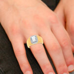 14K Yellow Gold 2.60CT Certified Lab Grown Mens Ring - Image 4