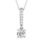 14K White Gold 1.05ct Certified Lab Grown Round Diamond Pendant