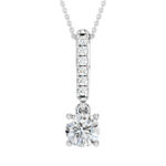 14K White Gold 0.55ct Certified Lab Grown Round Diamond Pendant