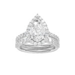 14K White Gold 3.00CT Pear Shaped Diamond Bridal Set