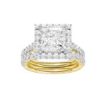 14K Yellow Gold 4.00CT Princess Cut Diamond Bridal Set