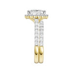 14K Yellow Gold 4.00CT Princess Cut Diamond Bridal Set - Image 2