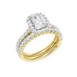 14K Yellow Gold 2.00CT Radiant Cut Diamond Bridal Set - Image 4