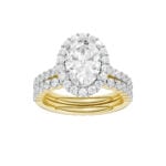 14K Yellow Gold 3.00CT Oval Diamond Bridal Set