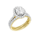 14K Yellow Gold 3.00CT Oval Diamond Bridal Set - Image 4