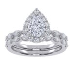 10K White Gold 1.25CT Pear Shaped Diamond Bridal Set
