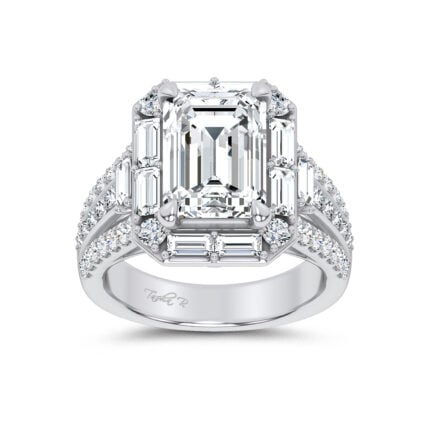 14K 6.40CT Certified Lab Grown Engagement Ring