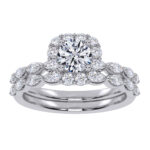 10K White Gold 1.25CT Round Diamond Bridal Set