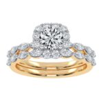 10K Yellow Gold 1.25CT Round Diamond Bridal Set