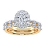 10K Yellow Gold 1.25CT Oval Diamond Bridal Set
