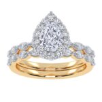 10K White Gold 1.25CT Pear Shaped Diamond Bridal Set