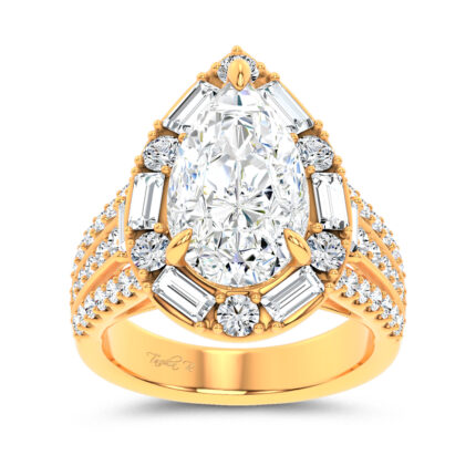 14K 6.60CT Certified Lab Grown Engagement Ring
