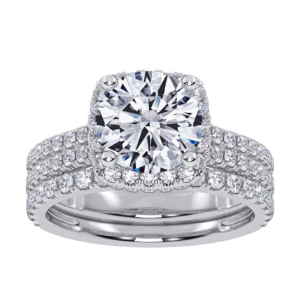 14K 2.54CT Certified Lab Grown Diamond Bridal Set