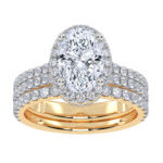 14K Yellow Gold 2.54CT Oval Diamond Bridal Set