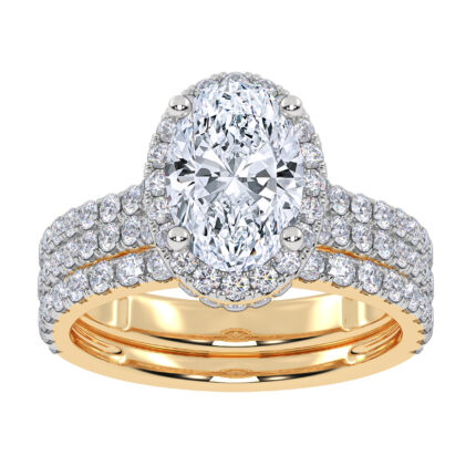 14K 2.54CT Certified Lab Grown Diamond Bridal Set