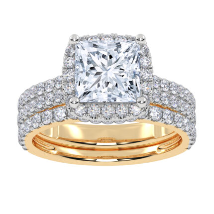 14K 2.54CT Certified Lab Grown Diamond Bridal Set
