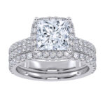 10K White Gold 2.54CT Princess Cut Diamond Bridal Set