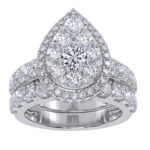 10K White Gold 3.00CT Round Diamond Bridal Set