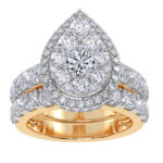 10K Yellow Gold 3.00CT Round Diamond Bridal Set