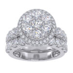 10K White Gold 3.00CT Round Diamond Bridal Set