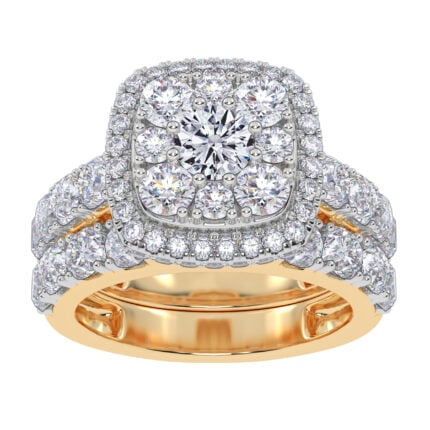 10K 3.00CT Certified Lab Grown Diamond Bridal Set