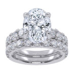 14K White Gold 5.04CT Oval Diamond Bridal Set
