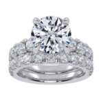 14K White Gold 5.04CT Round Diamond Bridal Set