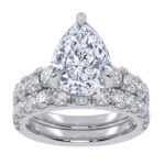 14K White Gold 5.04CT Pear Shaped Diamond Bridal Set