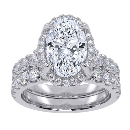 14K 4.53CT Certified Lab Grown Diamond Bridal Set