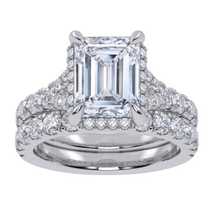 14K 4.53CT Certified Lab Grown Diamond Bridal Set