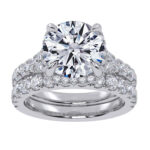 14K White Gold 4.53CT Round Diamond Bridal Set