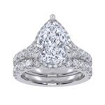 14K White Gold 4.53CT Pear Shaped Diamond Bridal Set