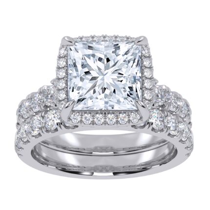 14K 4.53CT Certified Lab Grown Diamond Bridal Set