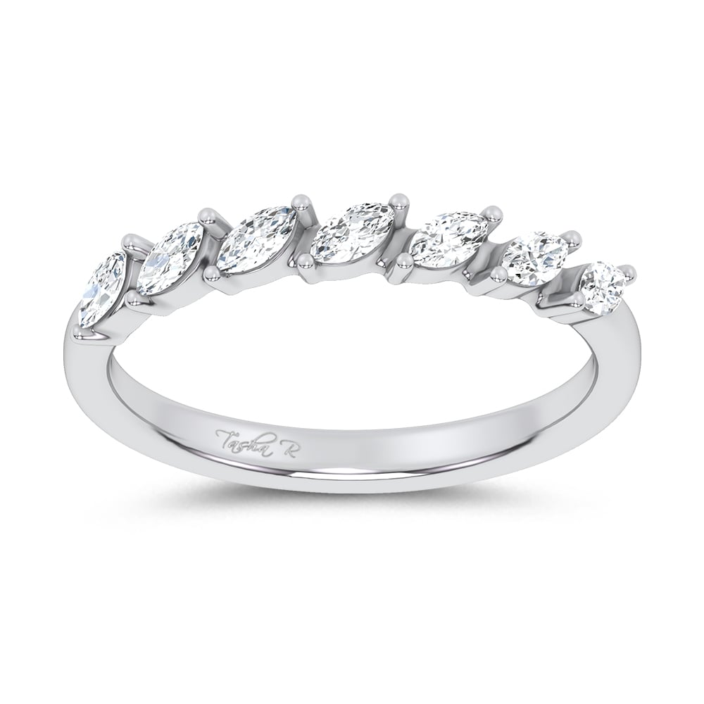 14K White Gold 0.25CT Certified Lab Grown Fancy Band - Image 1