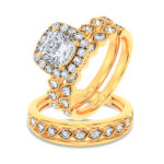 2.76ct Lab Grown Diamond Trio Wedding Set in 14K Yellow Gold