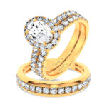 3.03ct Lab Grown Diamond Trio Wedding Set in 14K Yellow Gold