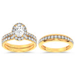 3.03ct Lab Grown Diamond Trio Wedding Set in 14K Yellow Gold - Image 2