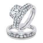 3ct Lab Grown Diamond Trio Wedding Set in 14K White Gold