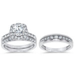 3ct Lab Grown Diamond Trio Wedding Set in 14K White Gold - Image 2