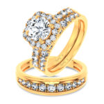 3ct Lab Grown Diamond Trio Wedding Set in 14K Yellow Gold