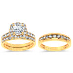 3ct Lab Grown Diamond Trio Wedding Set in 14K Yellow Gold - Image 2