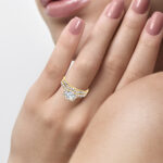 3ct Lab Grown Diamond Trio Wedding Set in 14K Yellow Gold - Image 3