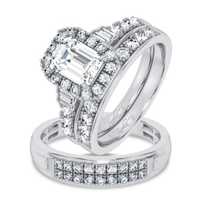 14K 3.17CT Certified Lab Grown TRIO SET