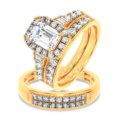 14K 3.17CT Certified Lab Grown TRIO SET