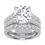 10K White Gold 6.00CT Round Diamond Bridal Set
