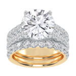 10K Yellow Gold 6.00CT Round Diamond Bridal Set