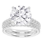 10K White Gold 5.00CT Round Diamond Bridal Set