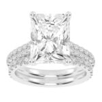 10K White Gold 5.00CT Radiant Cut Diamond Bridal Set