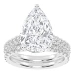 10K White Gold 5.00CT Pear Shaped Diamond Bridal Set