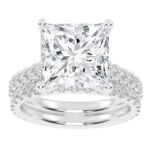 10K White Gold 5.00CT Princess Cut Diamond Bridal Set